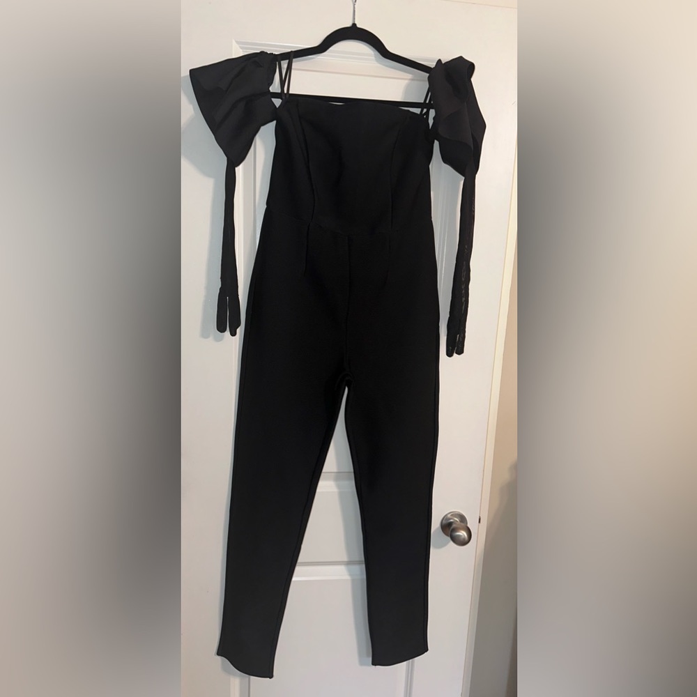 Fashion Nova Black Bandage Jumpsuit